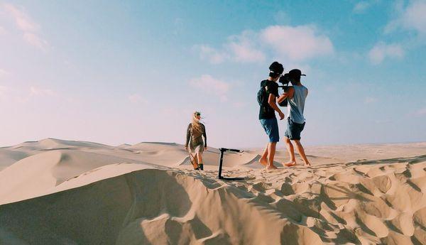 Filming at Imperial sand dune near San Diego