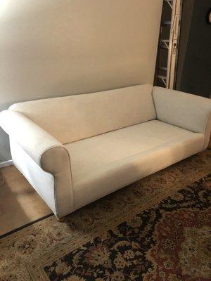 Newly upholstered sofa