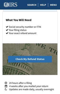 Check your refund status in irs.gov