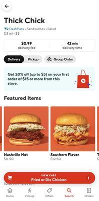 This is what's listed on DoorDash