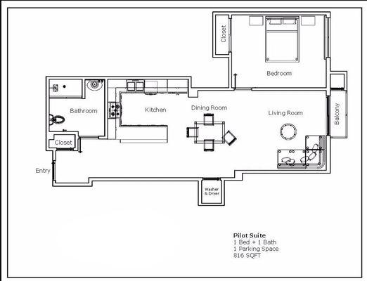 1 bedroom floor plan