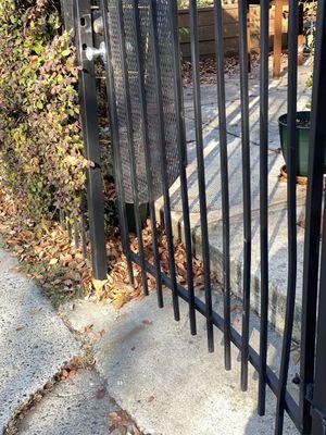 Bent gate before repair