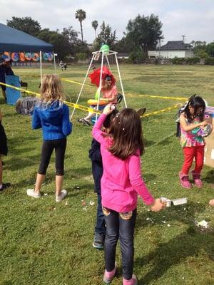 Confetti egg fun and Mrs. Ferrantes getting splashed