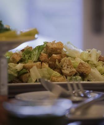 Caesar Salad, homemade croutons, organic romaine and fresh caesar dressing