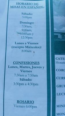 Horario de misas