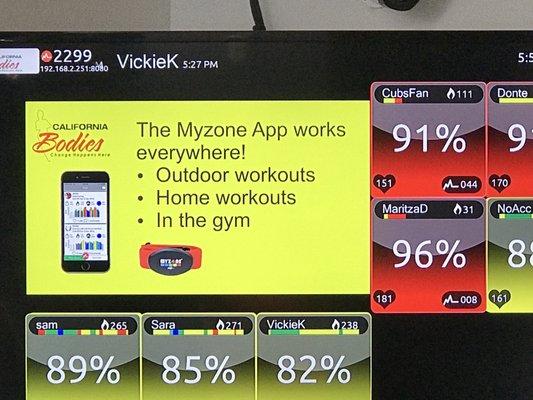 We have the My Zone Heart rate monitoring system. Know the value of your efforts!