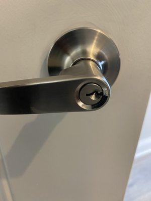 Residential Lock masted to deadbolt system.