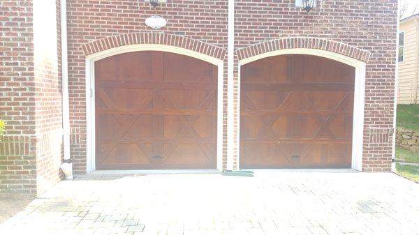 Heavy wood garage door