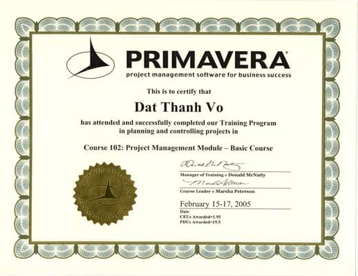 Using Primavera in planning and controlling projects