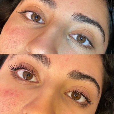 Keratin Lash lift before & after