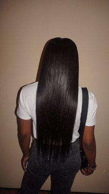 Bone straight Full weave with a little leave out!