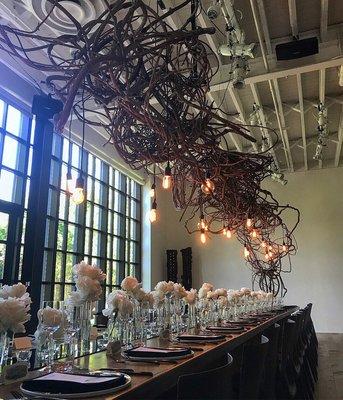 Wisteria "chandelier" by mixed greens event design.