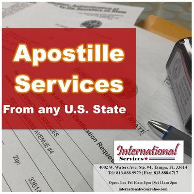 Apostille Service available with expedited processing.