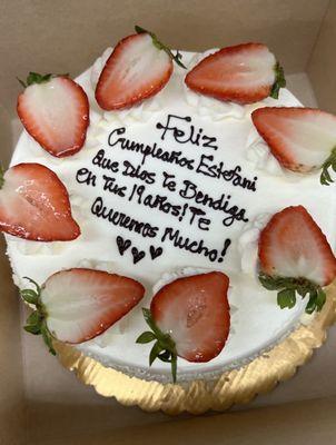 Strawberry shortcake with special message