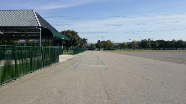 Driveway into parking lot