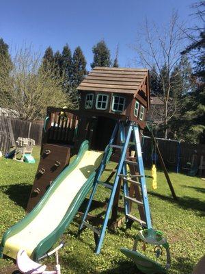 Fresh paint for one of the kids play structure's