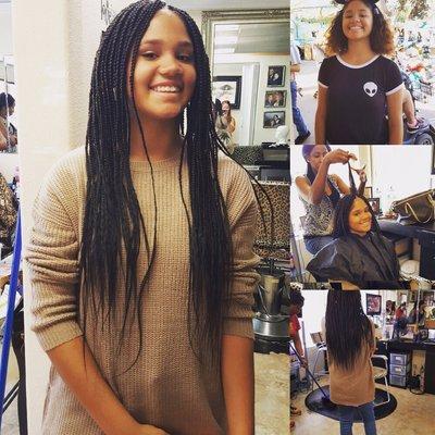 Our newest team member of the uptown family. Our beautiful Braider Aicha. 
She's available Saturdays for cornrows to mircos we've got you.