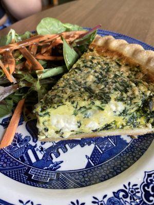 Spinach and feta cheese quiche