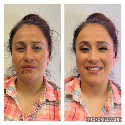 Natural makeup for my client who isn't used to wearing makeup at all