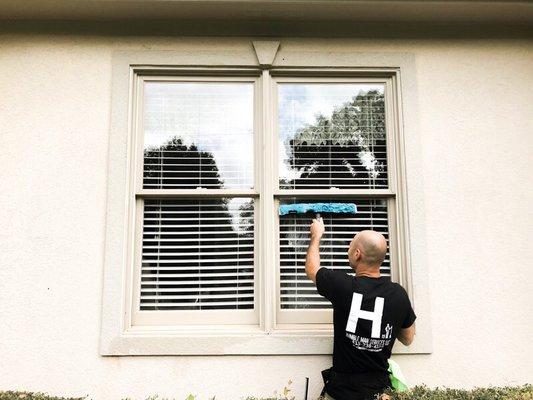 Give us a call! We would love the opportunity to make your windows gleam like these ones.