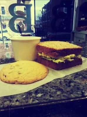 Perfect spot to grab lunch! Homemade salad sandwiches on homemade bread along with homemade soup and cookie for only  $7.75