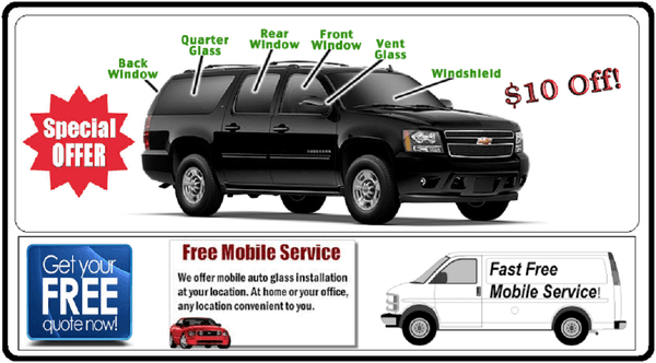 Need Windshield Replacement or Auto Glass Repair, call Mobile Auto Glass Expert!!