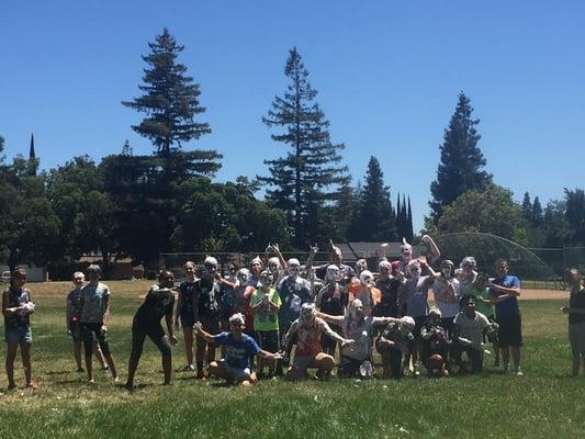 Older Camp after their shaving cream war!