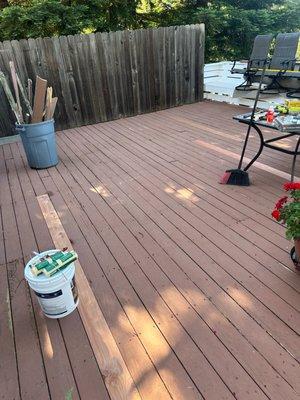 Replaced 6 2"x12" deck boards