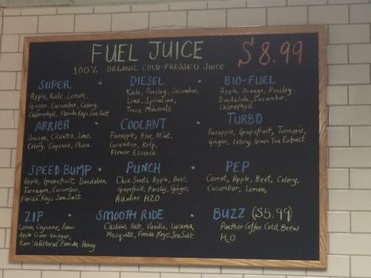 The juice bar and specialty sandwich shop is open from 7 to 7 Monday thru Saturday.