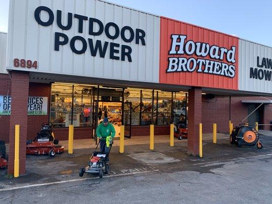 Outside of Howard Brothers Power Equipment Doraville