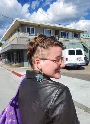 Side shave with a braided bun