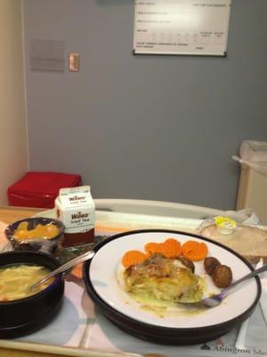 My 1st meal after being admitted. Had me order ASAP knowing I hadn't eaten all day.