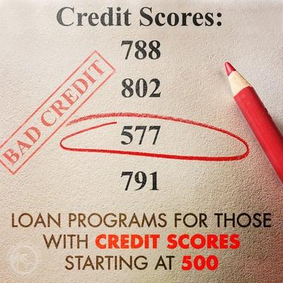 Loan programs for those with credit scores starting at 500