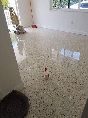 Restored terrazzo floor