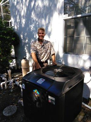 Mr. Ayers with his new heat pump