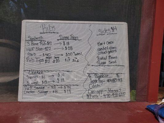 menu board 9/7/2024