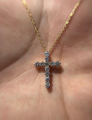 Diamond Cross Necklace !