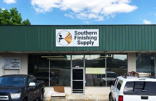 Southern Finishing Supply new storefront signage 2021, Wood finishing wholesale, distributor, retail sales.