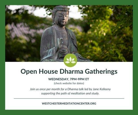 COMMUNITY GATHERINGS  (7 - 9 PM ET) Our Wednesday Evening gatherings alternate between Open House Talks (2nd Wednesday of every month)