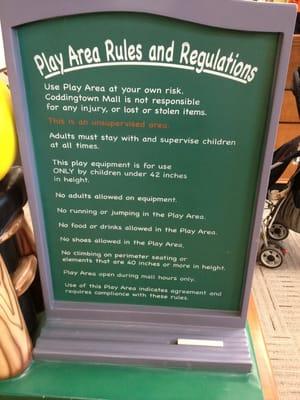 Rules of the play area