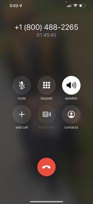 I waited all most 3 hours for them to answer my call after the 3 hours the hung up the phone on me west all my day on this shit