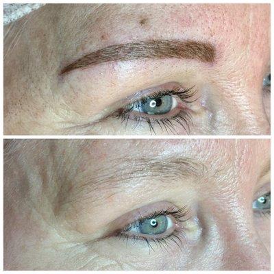 Microblading done shortly after I received training from Broadway Lash and Blade.