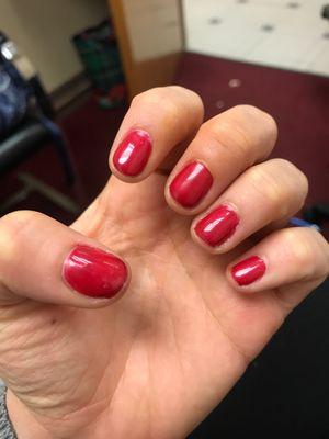 MESSIEST most sloppy gel manicure I have ever gotten.the technician she told me "no it's not".  DO NOT waste your money here.