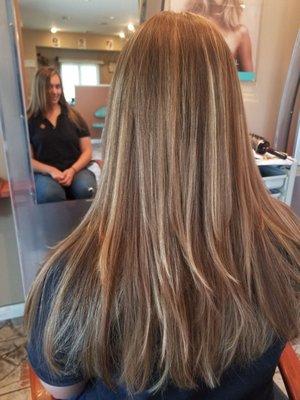 Most recent Balyage and hair cut into layers