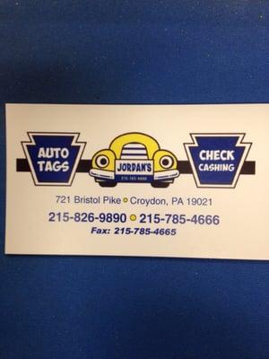 Jordan's Auto Tags & Check Cashing