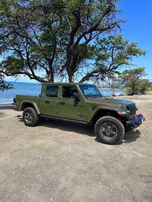 Jeep on beach adventure.