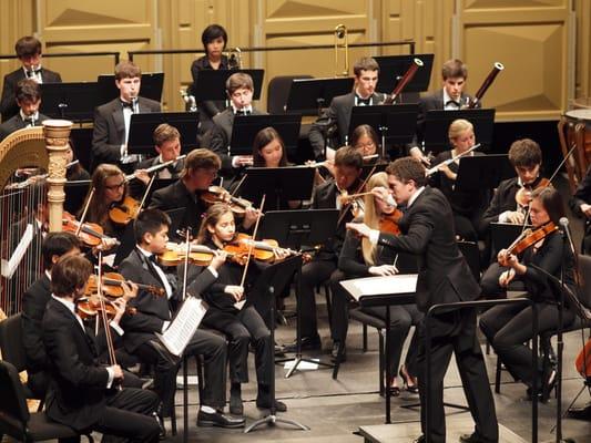 Conducting the Marin Symphony Youth Orchestra in concert