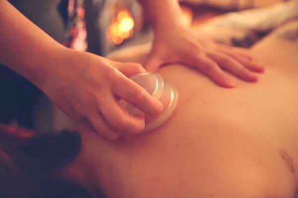 Adding Massage Cupping to your massage dramatically helps loosen up the muscles even more.