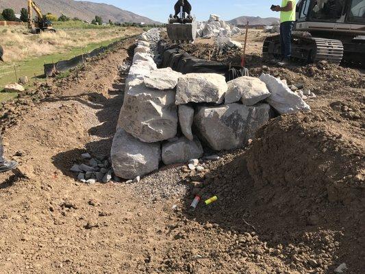 Rock Retaining Wall, Eagle Canyon, Sparks NV