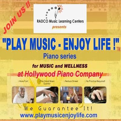 Join us to :   Reduce Stress, Have Fun!, Play GREAT Music Quickly  and ALL with NO PRACTICE REQUIRED!!  --